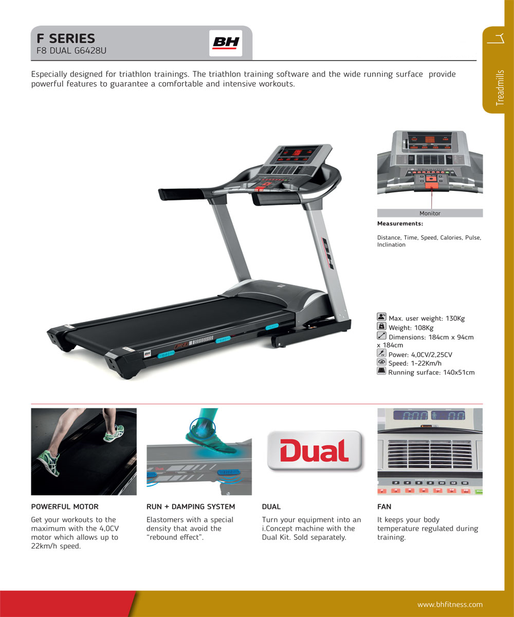 BH Fitness G6428U F8 Dual Treadmill for home Acmezion
