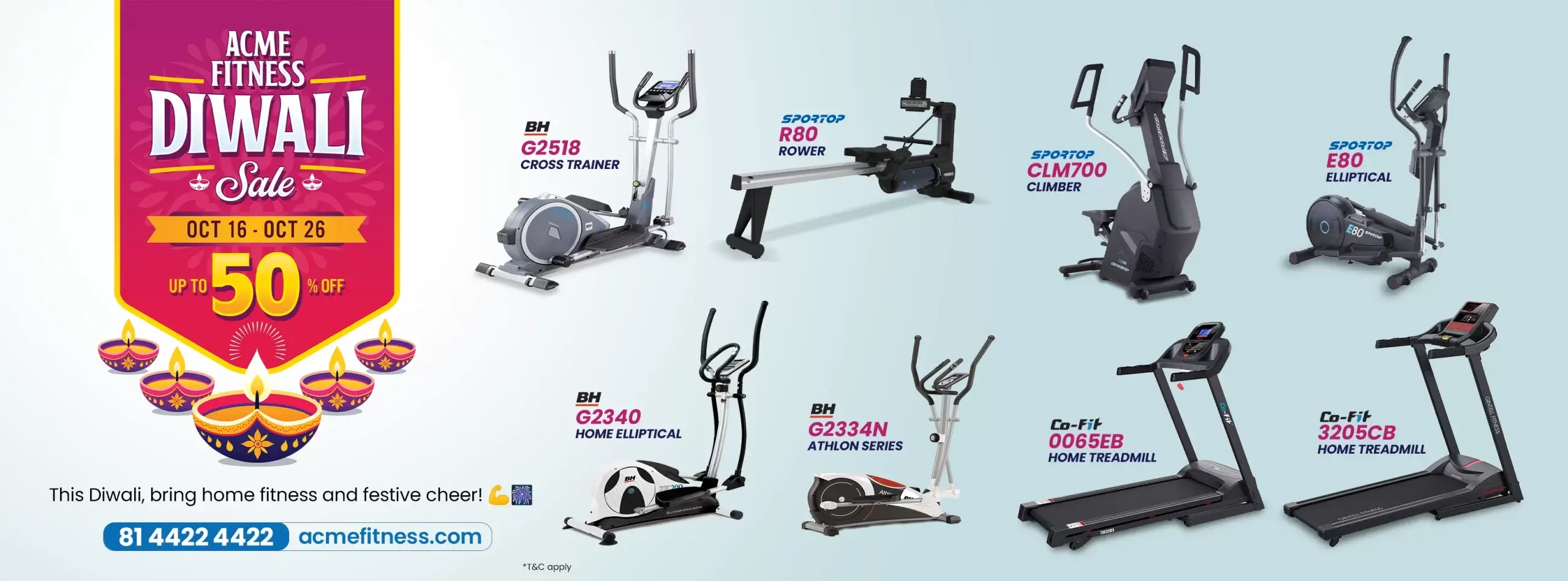Acme Fitness Diwali Sale 2025 – Up to 50% Off on Top Gym Equipment